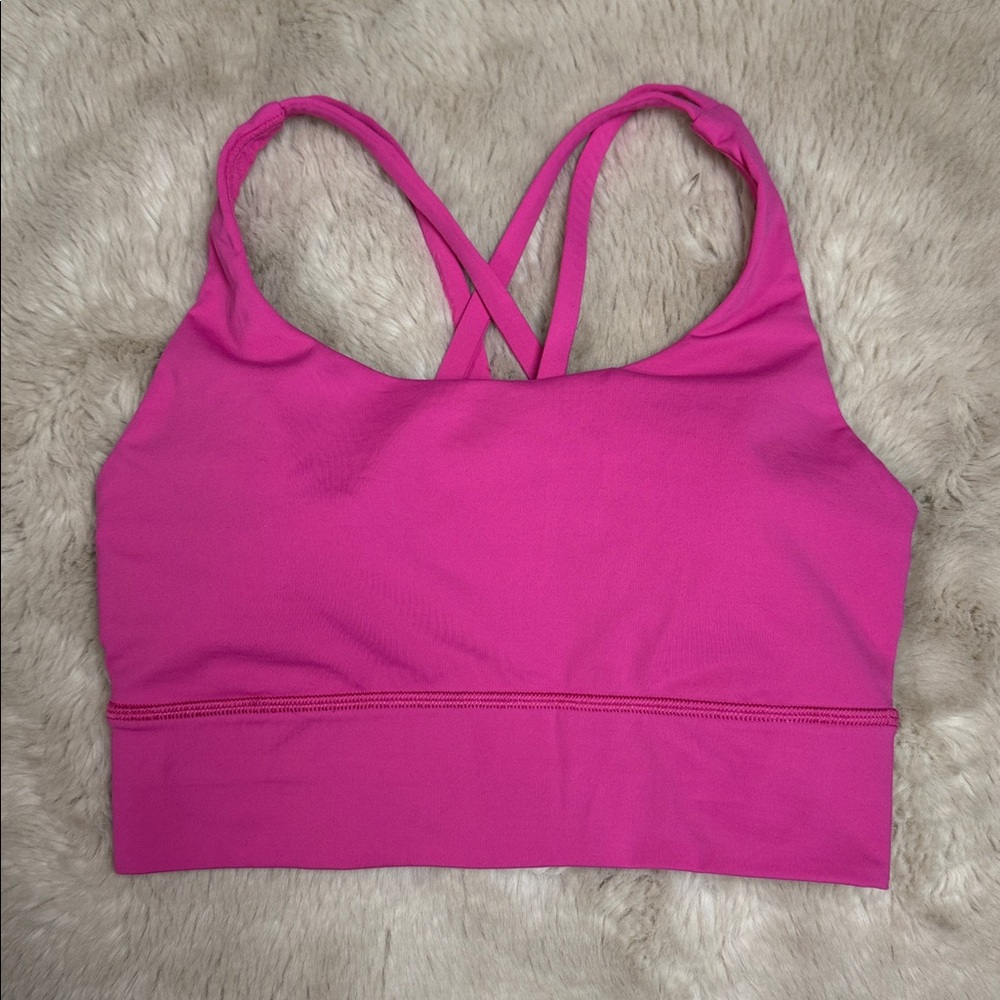 Lululemon Energy Bra Longline Pink 4 W2AV0S